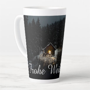Mystische Hütte im tiefen Wald, Weihnachten Milchtasse