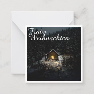 Mystische Hütte im tiefen Wald, Weihnachten Mitteilungskarte