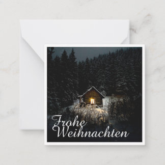 Mystische Hütte im tiefen Wald, Weihnachten Mitteilungskarte