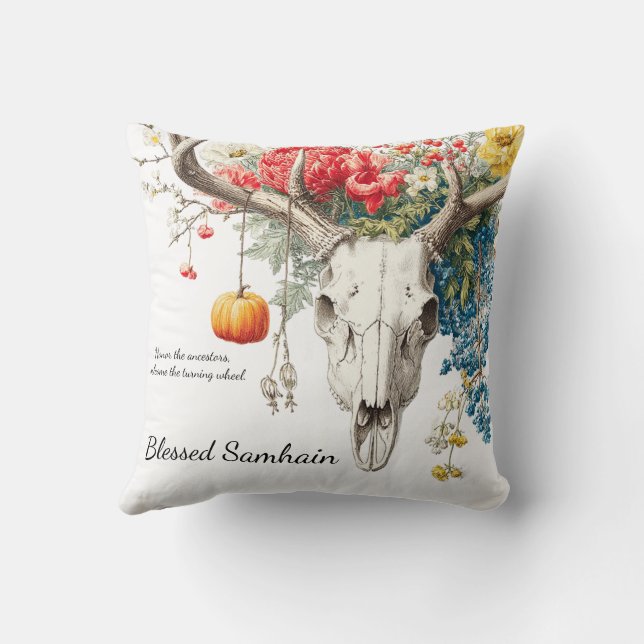 Mystische Jahreszeiten | Samhain Witchy Design Kissen (Rückseite)