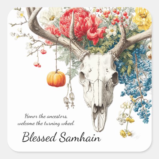 Mystische Jahreszeiten | Samhain Witchy Design Quadratischer Aufkleber (Vorderseite)