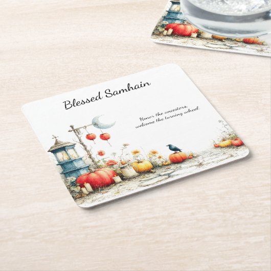 Mystische Jahreszeiten | Samhain Witchy Design Rechteckiger Pappuntersetzer (angewinkelt)