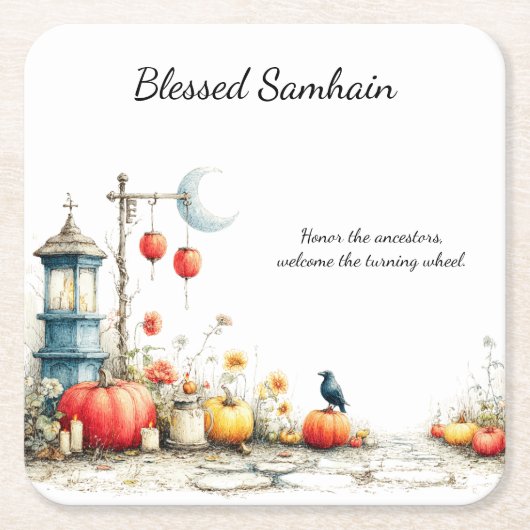 Mystische Jahreszeiten | Samhain Witchy Design Rechteckiger Pappuntersetzer (Vorderseite)