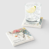 Mystische Jahreszeiten | Samhain Witchy Design Steinuntersetzer (Seitenansicht)