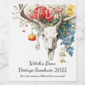 Mystische Jahreszeiten | Samhain Witchy Design Weinetikett (Einzelnes Label)