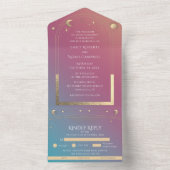 Mystische Jewel Gold Celestis Sun Moon Stars All In One Einladung (Innen Boden)