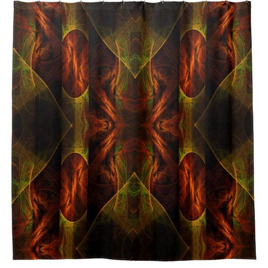 Mystische Jungle Abstrakte Kunst Duschvorhang (Vorderseite)