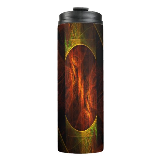 Mystische Jungle Abstrakte Kunst Thermosbecher (Vorderseite)