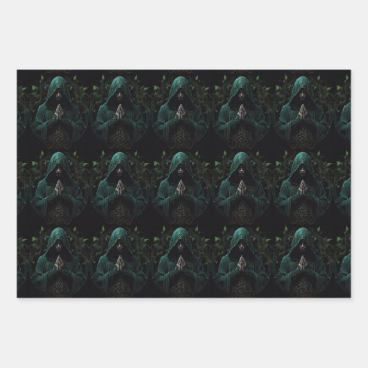 Mystische Kapselung in Schwarz und Weiß Geschenkpapier Set (Vorderseite 3)