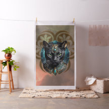 Mystische Katze Ägyptens, schwarz wie die Nacht,