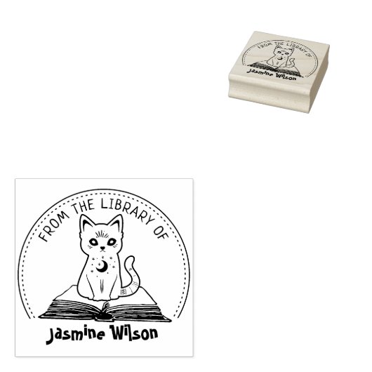 Mystische Katze aus der Bibliothek des Buches Gummistempel (Stempel)