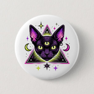 Mystische Katze Button
