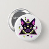 Mystische Katze Button (Vorne & Hinten)