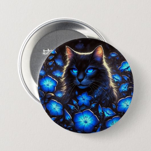 Mystische Katze Button (Vorne & Hinten)