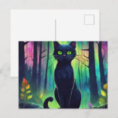 Mystische Katze der Nordlichter Postkarte (Vorne/Hinten)
