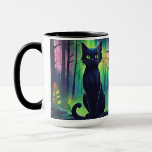 Mystische Katze der Nordlichter Tasse