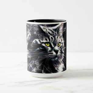 Mystische Katze: Eine Sippe Abstrakter Eleganz Tasse