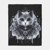 Mystische Katze Fleecedecke (Vorderseite)