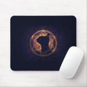 Mystische Katze innerhalb des heiligen Kreises Mousepad (Mit Mouse)