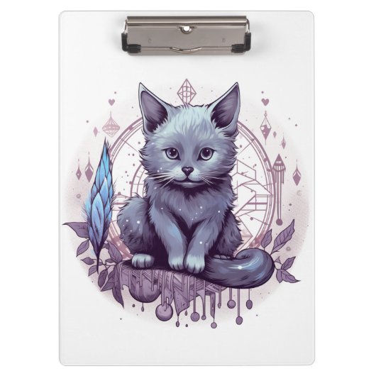 Mystische Katze Klemmbrett (Vorderseite)
