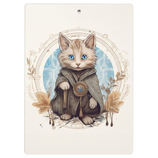 Mystische Katze Klemmbrett (Rückseite)