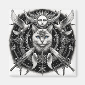 Mystische Katze Magnet (Vorne)