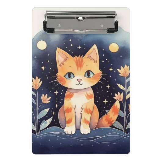 Mystische Katze Mini Klemmbrett (Vorderseite)