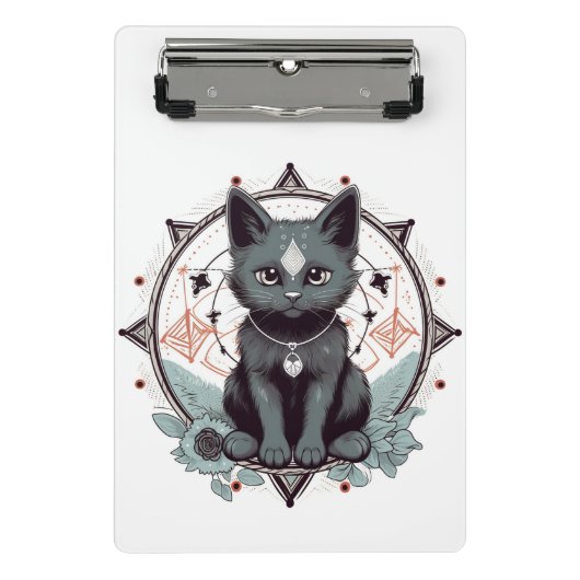 Mystische Katze Mini Klemmbrett (Vorderseite)