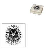Mystische Katze mit Blume Buch Ex Libris Gummistempel (Stempel)