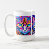 Mystische Katze | Psychedelische Kunst Kaffeetasse (Links)