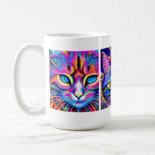 Mystische Katze   Psychedelische Kunst Kaffeetasse