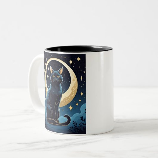 Mystische Katze Tasse - Abendgestaltung mit Moo (Vorderseite Links)