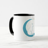 Mystische Katze unter dem blauen Mondhimmel Tasse (Vorderseite Links)