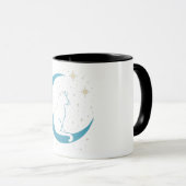 Mystische Katze unter dem blauen Mondhimmel Tasse (VorderseiteRechts)