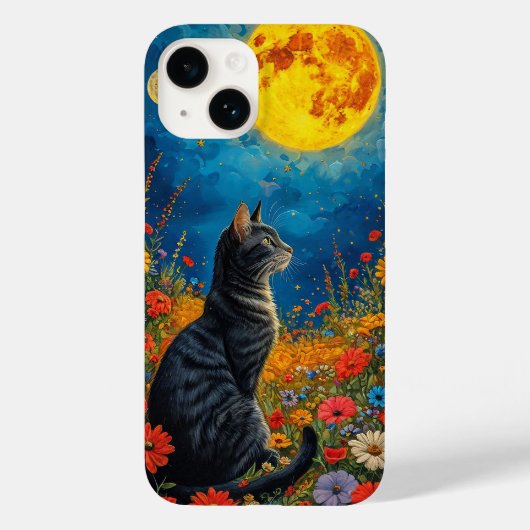 Mystische Katze unter Mond-Ästhetik himmlische Nac Case-Mate iPhone Hülle (Rückseite)