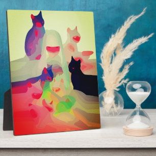 Mystische Katzen & Geister – Lebendige Abstrakte A Fotoplatte