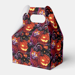 Mystische Katzen und glühende Pumpkins Geschenkschachtel