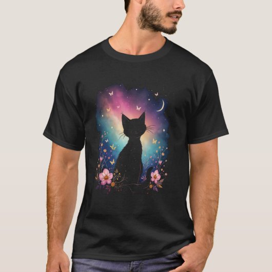 Mystische Katzenkunst T-Shirt (Vorderseite)