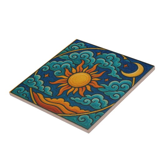 Mystische kosmische Harmonie Fliese (Seite)