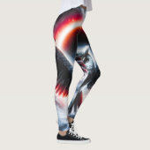 Mystische Kosmische Himmels-Eule Leggings (Rechts)