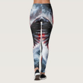 Mystische Kosmische Himmels-Eule Leggings (Rückseite)
