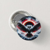 Mystische Kosmische Himmlische Eule Button (Vorne & Hinten)