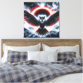 Mystische Kosmische Himmlische Eule Leinwanddruck (Insitu (Schlafzimmer))