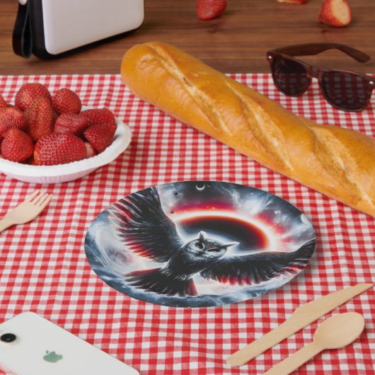 Mystische Kosmische Himmlische Eule Pappteller (Picknick)