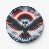 Mystische Kosmische Himmlische Eule Pappteller (Vorderseite)