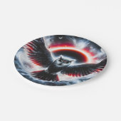 Mystische Kosmische Himmlische Eule Pappteller (Schrägansicht)