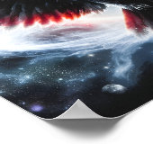 Mystische Kosmische Himmlische Eule Poster (Ecke)