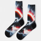 Mystische Kosmische Himmlische Eule Socken (Linkes Detail)