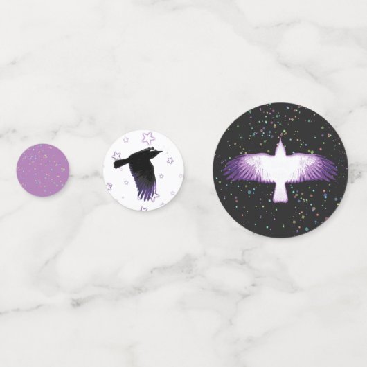 Mystische Krähen Konfetti (Vorderseiten)