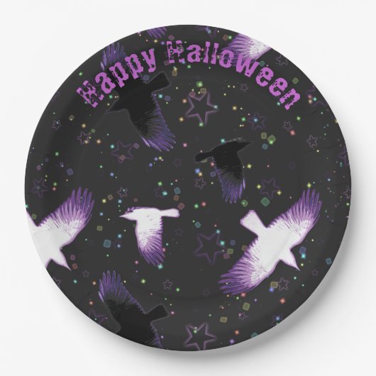 Mystische Krähen Pappteller (Vorderseite)